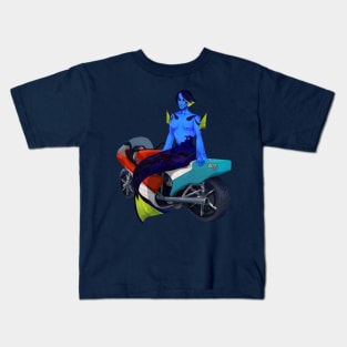 Biker Royal Tang Mermaid Kids T-Shirt